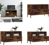 vidaXL Tv-meubel 80x36x50 cm bewerkt hout gerookt eikenkleurig - Tv-meubel - Tv-meubelen - Tv Kast - Opbergkast