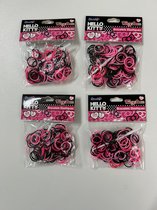 Hello Kitty 100 Loom Bands + 2 Charms-Hangertjes 4 pakjes