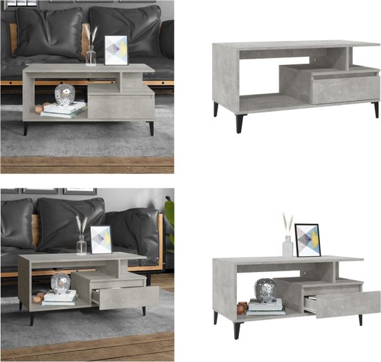 vidaXL Salontafel 90x90x28 cm bewerkt hout wit