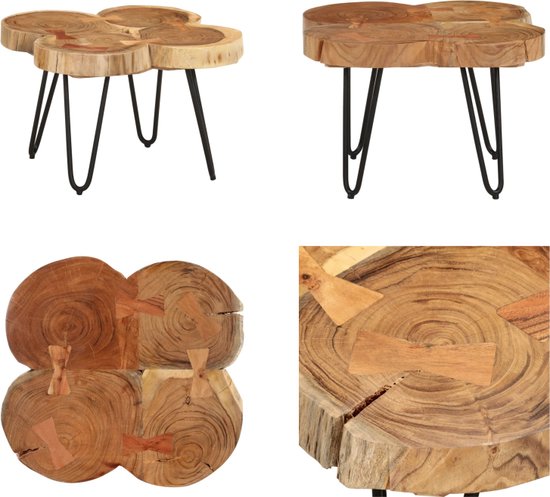vidaXL-Table basse-36 cm-4-troncs-d'arbre-bois d'acacia massif - Table basse - Tables basses basses - Table d'appoint - Table de canapé