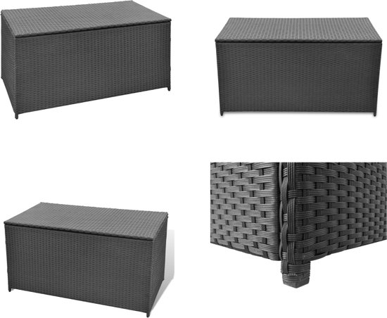vidaXL Tuinbox 90 L PP rattan grijs vidaXL Tuinbox 90 L PP rattan grijs