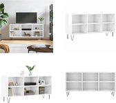 vidaXL Tv-meubel 103-5x30x50 cm bewerkt hout hoogglans wit - Tv-meubel - Tv-meubelen - Tv Kast - Opbergkast