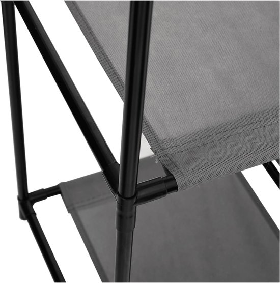 Opbergkast met 4 stoffen manden 63x30x71 cm staal zwart kopen