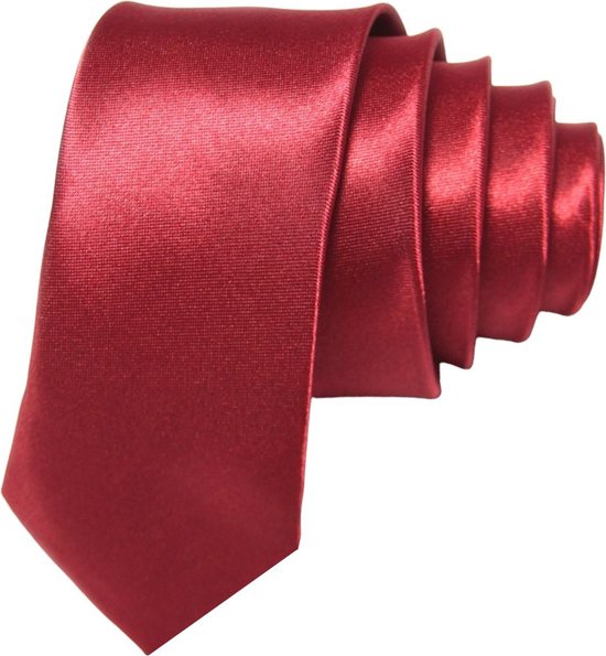 Fako Fashion® - Skinny Tie - Uni - 145cm - Rouge foncé