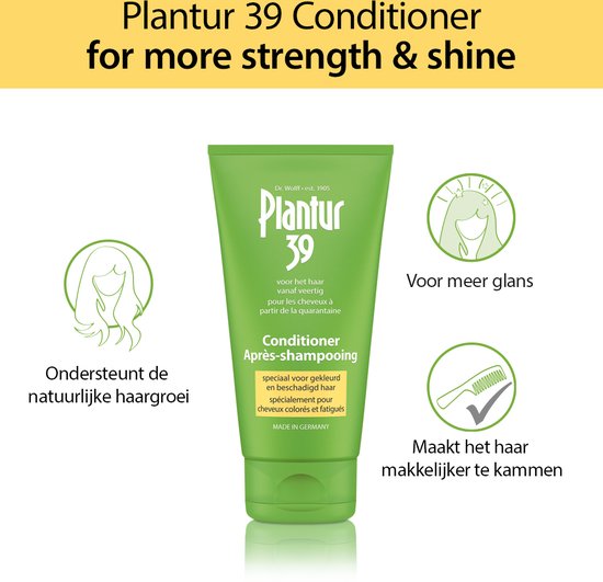 Plantur 39 Cafeïne Shampoo en Conditioner set voorkomt en vermindert haaruitval | Voor gekleurd en gestrest haar - Plantur39