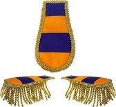 Fjesta Epauletten Lampegat - Epauletten Dames - Epauletten Heren - Epauletten Carnaval - Lampegat Accessoires - Blauw/Oranje - One Size