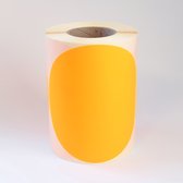 Blanco Stickers op rol 200mm rond - 500 etiketten per rol - Oranje