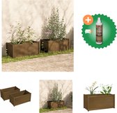 vidaXL Plantenbakken 2 st 100x50x50 cm massief grenenhout honingbruin Bloempot Inclusief Houtreiniger en verfrisser