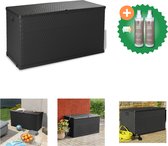 vidaXL Tuinbox 120x56x63 cm polypropeen rattan antracietkleurig - Opberger - Inclusief Onderhoudsset