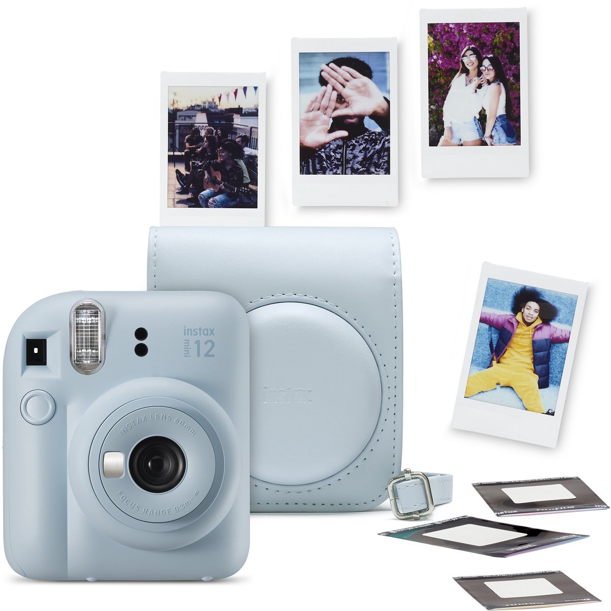 Bol.com FUJIFILM instax mini 12™ Bundel - Instant camera + 1 x 10 stuks film cameratas & stickers - Pastel Blue aanbieding