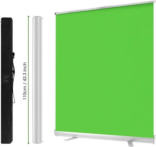 Foto: Donley green screen game capture groen scherm uittrekbaar greenscreen groen scherm stream groen doek greenscreen streaming game capture greenscreen videogames grenscreen 110 x 200