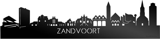 Skyline Zandvoort Zwart Glanzend - 120 cm - Woondecoratie - Wanddecoratie - Meer steden beschikbaar - Woonkamer idee - City Art - Steden kunst - Cadeau voor hem - Cadeau voor haar - Jubileum - Trouwerij - WoodWideCities