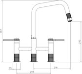 Abode Hex Bridge MK2198I Rvs-look Met uittrekbaar uitloopdeel