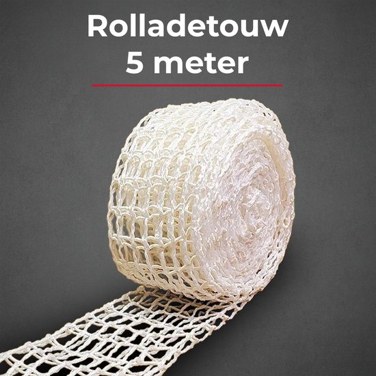 GrillX Rolladenet - 5 meter - Elastisch Rolladetouw - Vleesnet - Slagerstouw - Rollade Net / Touw - GrillX
