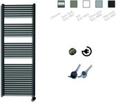 Sanicare wit Electrische radiator met thermostaat HVE chroom rechts 45x172 cm. (VRD)
