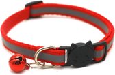 Finnacle - Kattenhalsband met veiligheidssluiting en belletje - Reflecterend - Verstelbaar - 19 / 32 cm - Halsband kat - Kattenbandje - Cat - Kitten - Katten halsband - Rood