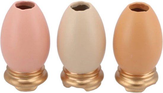 Easter eggcited vase nude 8x8x15cm - set van 3 stuks - Pasen
