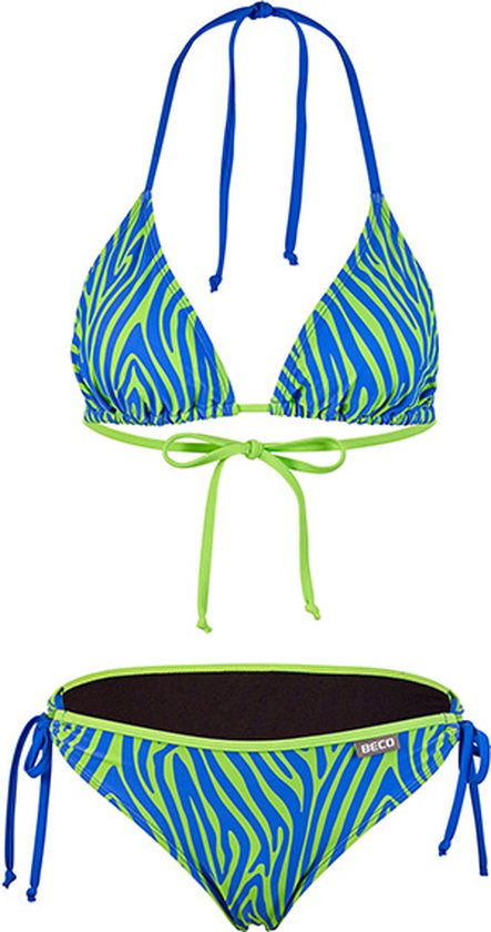 BECO zebra vibes triangelbikini - C-cup - blauw/groen - maat 42