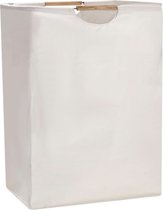 Wasmand, opvouwbare gevlochten Oxford-stof, wit, 40 x 60 x 30 cm, wasverzamelaar, opvouwbaar, met groot, wasmand voor slaapkamer, badkamer, slaapzaal, reizen