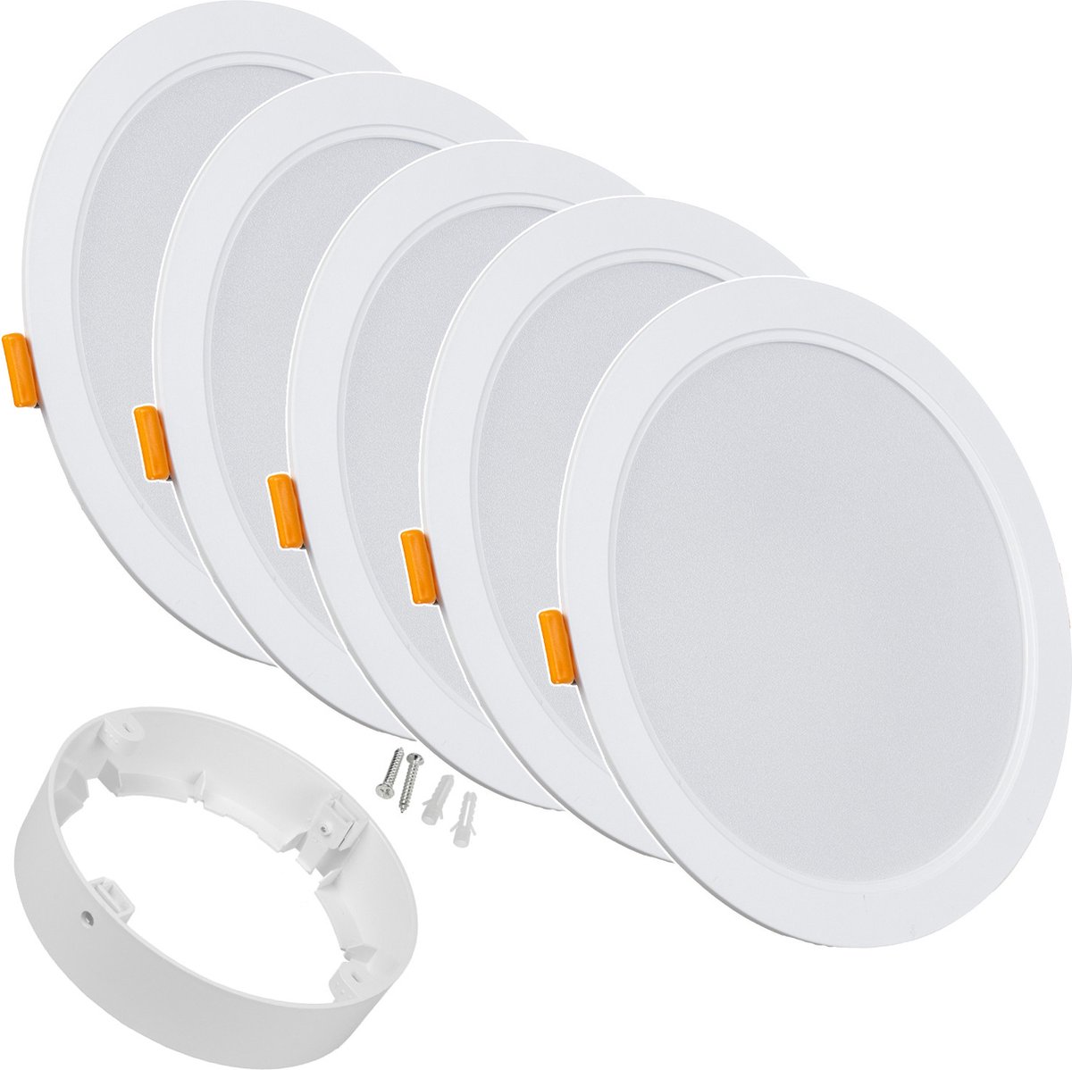 Maclean - set van 5 stuks LED plafondpaneel met Opbouw Frame - SLIM inbouw, 18W, Neutraal Wit 4000K, 170*26mm, 1800 lm