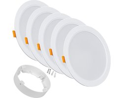 Maclean - set van 5 stuks LED plafondpaneel met Opbouw Frame - SLIM inbouw, 18W, Neutraal Wit 4000K, 170*26mm, 1800 lm