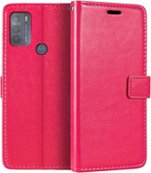 Portemonnee Book Case Hoesje Geschikt voor: Motorola Moto G50 roze