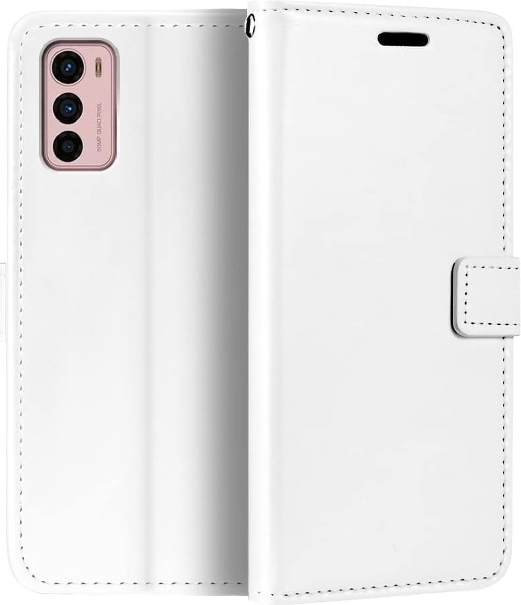 Portemonnee Book Case Hoesje Geschikt voor: Motorola Moto G42 - wit