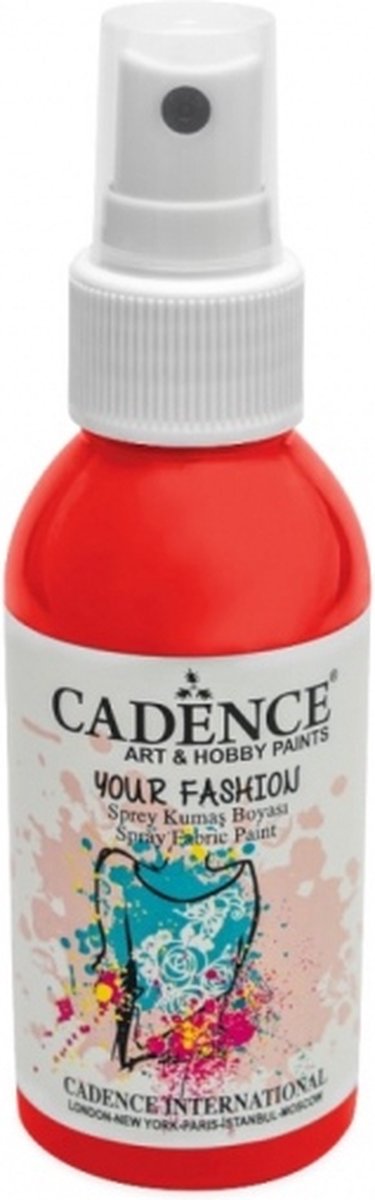 Cadence Fashion Spray Fabric Paint 100 ml Scarlet Red