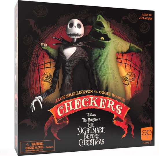 Foto: Disney tim burton s the nightmare before christmas checkers dambord dammen met jack skellington engelstalige versie