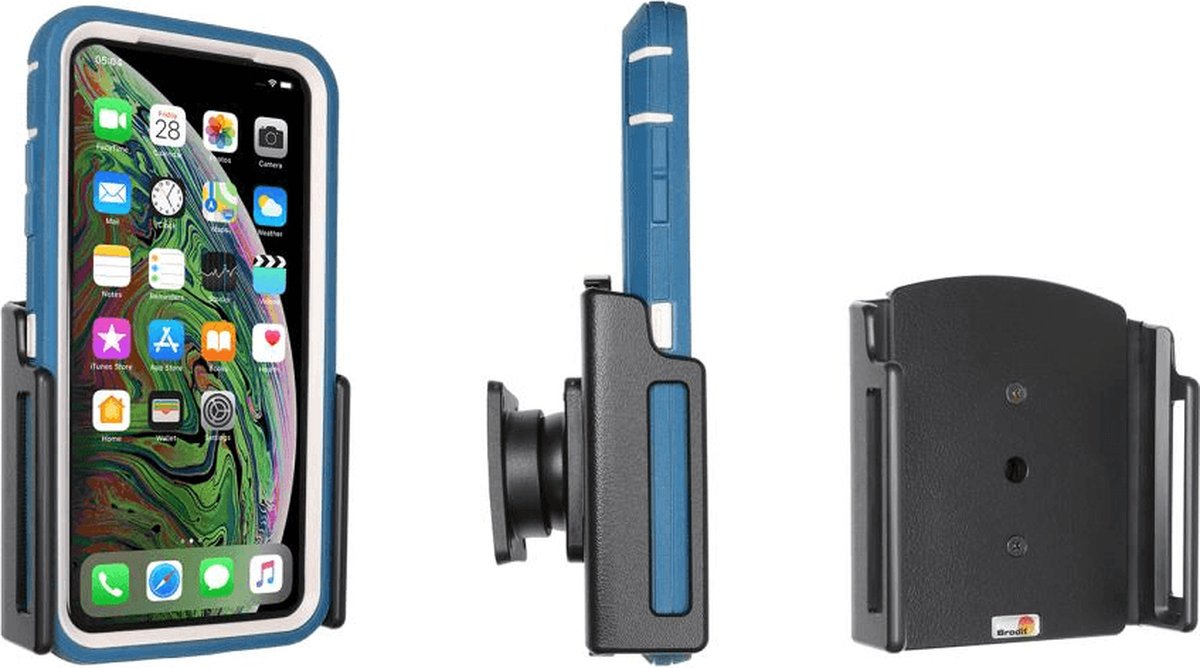 Brodit houder - Apple iPhone Xs Max / iPhone 11 Pro / Pro Max passive verstelbare houder 80-64mm/ 9-13mm