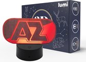 Lumi 3D Nachtlamp - 16 kleuren - AZ Alkmaar - Voetbal - LED Illusie - Bureaulamp - Sfeerlamp - Dimbaar - USB of Batterijen - Afstandsbediening - Cadeau