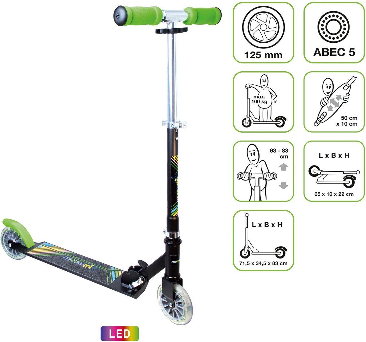 Z-FIRST Tretroller Räder 100 Mm – ABEC 9 Kugellager, Für MGP/Razor/Lucky/Envy Pro Scooter, Gold