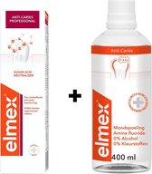 Elmex Dentifrice Anti-Caries Professionnel 75 ml + Bain de Bouche 400 ml