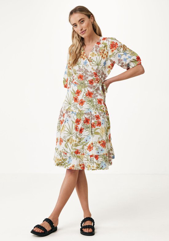 Mexx Puffer Sleeve Wrap Dress Dames Multicolor Maat L bol