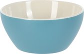 Excellent Houseware Bols à soupe/plats de service - Acapulco - porcelaine - D14 x H6,5 cm - bleu - Empilable
