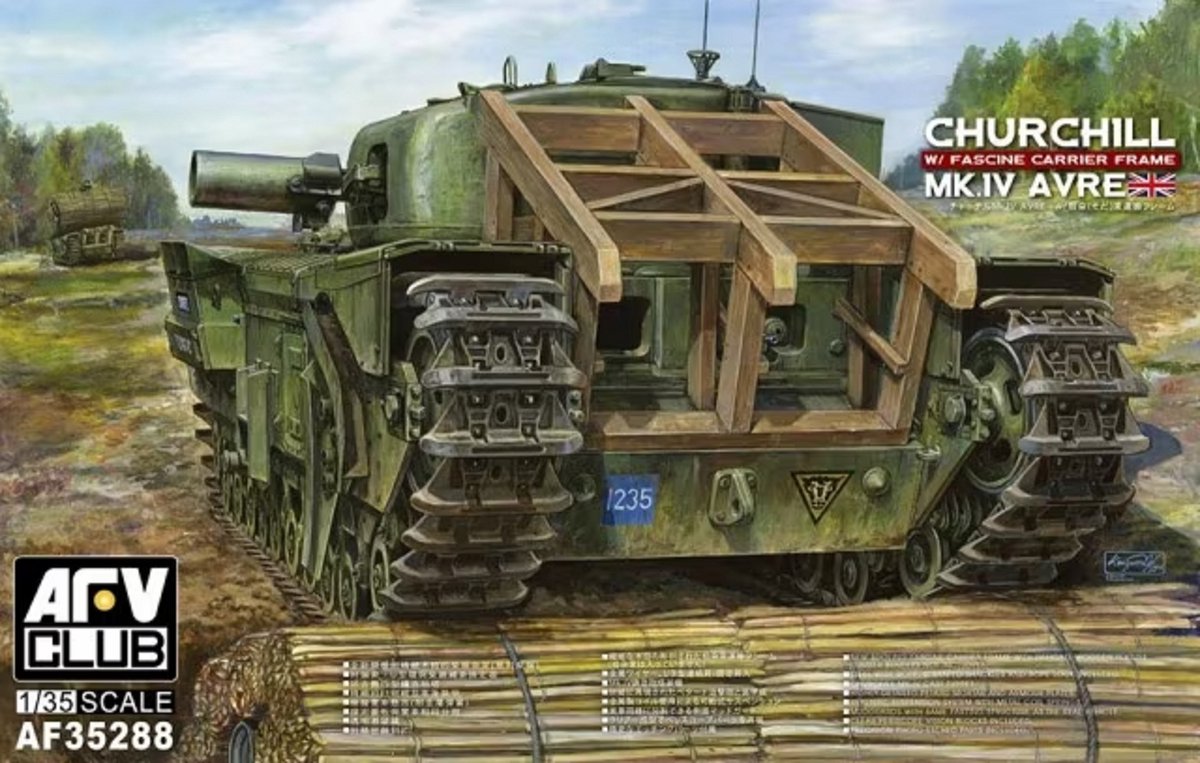 AFV Club Modelbouwpakket Militaire voertuigen - 35288 Churchill Mk.IV AVRE w/Fascine Carrier Frame Plastic - 1:35 - Modelbouw