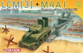 1:72 Dragon 7516 LCM(3) Landing Craft + M4A1 Sherman w/Deep Wading Kit Plastic Modelbouwpakket