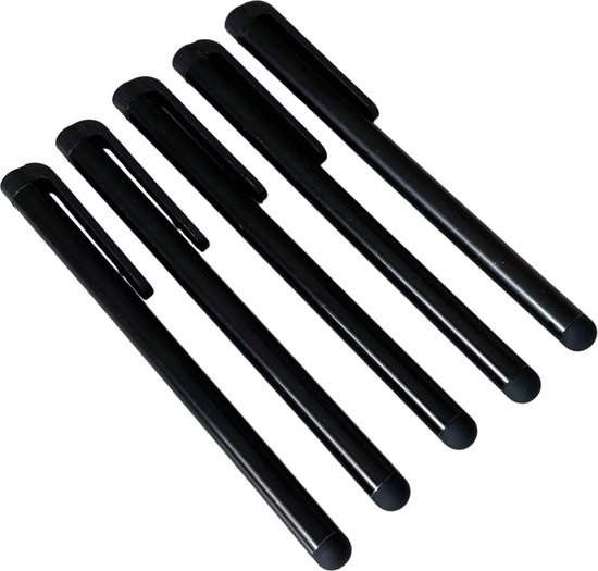 5 stuks stylus pennen universeel - Tablet & Telefoon Stift / Robuuste Touchpen / Touchstift / Touch - Zwart — afbeelding 2
