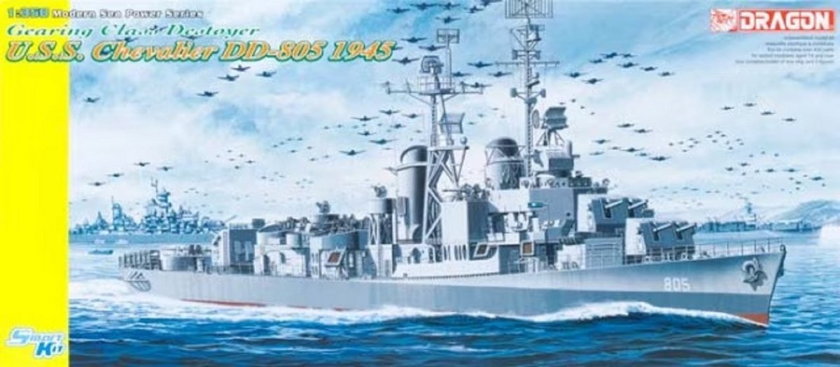 Dragon Modelbouwpakket Militaire voertuigen - 1046 Gearing Class Destroyer U.S.S. Chevalier DD-805 - 1945 Plastic - 1:350 - Modelbouw