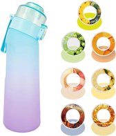 Geurwater Drinkfles - Water Bottle Up - Geur Air Waterfles - Inclusief 7 Pods - Blauw / Paars - 650 ml - Tritan - BPA-vrij - Starterskit - Ananas - Citroen - Cola - Groene Druiven - Perzik - Red Bull - Sinaasappel
