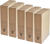 Esselte kantoor archiefdoos - 5x - karton - bruin - 23 x 32 cm - A4 formaat - kantoor artikelen