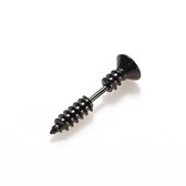 Stalen schroef oorbellen – oorstekers zwart – 2,5 cm - Rhylane®