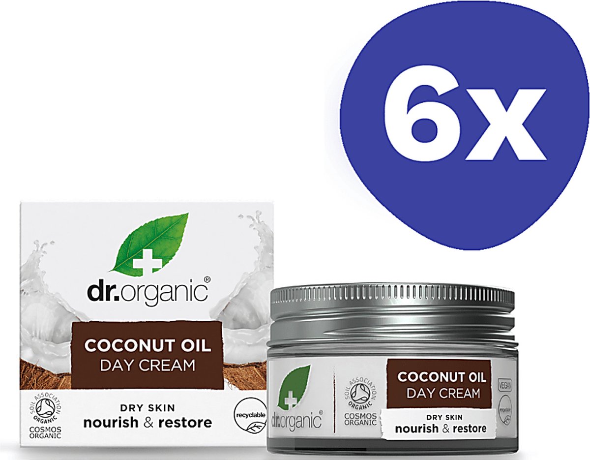 Goedkoopste Dr Organic Kokosolie Dagcreme BUNDEL (6x 50ml