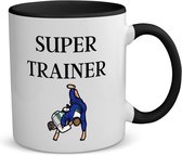 Akyol - super trainer koffiemok - theemok - zwart - Sport - coach - judo - trainer - geschenk - verjaardag - love gift - 350 ML inhoud