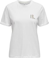 Only T-shirt Onlwest Life Ss Tee Cs Jrs 15320350 Bright White/emb Boot Dames Maat - XL
