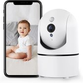 QProductz Babyfoon met Camera Bestverkocht - Bewakingscamera FULL HD 1080P - Babyfoon met App - Wit - Met Tweewegaudio