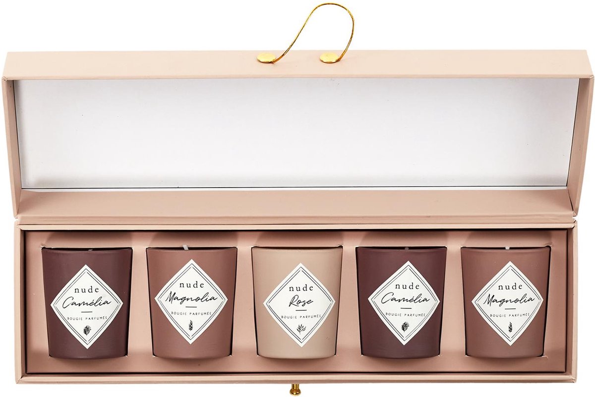 WDMT Luxe Geurkaarsen Cadeauset – 5-Delige Kaarsenbox in Geschenkverpakking – Decoratieve Kaarsen met Geur – Perfect Cadeau voor Vrouwen – Cadeaupakket - Beige — cadeau in Wonen & Interieur - foto 7