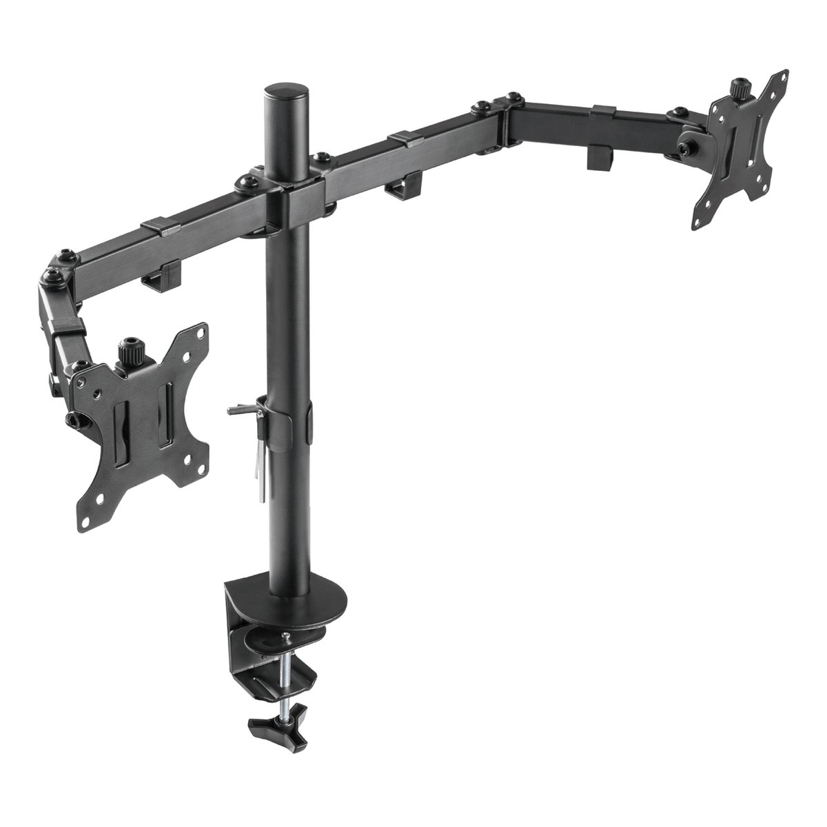 Deltaco GAM-040 - Monitor Arm 2 Schermen - Geschikt voor 13 tot 32 inch Schermen - Zwart