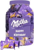Milka Leo Go mini chocolade "Happy Birthday" - chocolade verjaardagscadeau - wafers met melkchocolade - 1000g