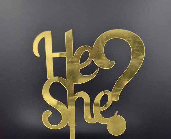 Taarttopper - He or She - Gender Reveal - Babyshower - Cake Topper - Taartdecoratie